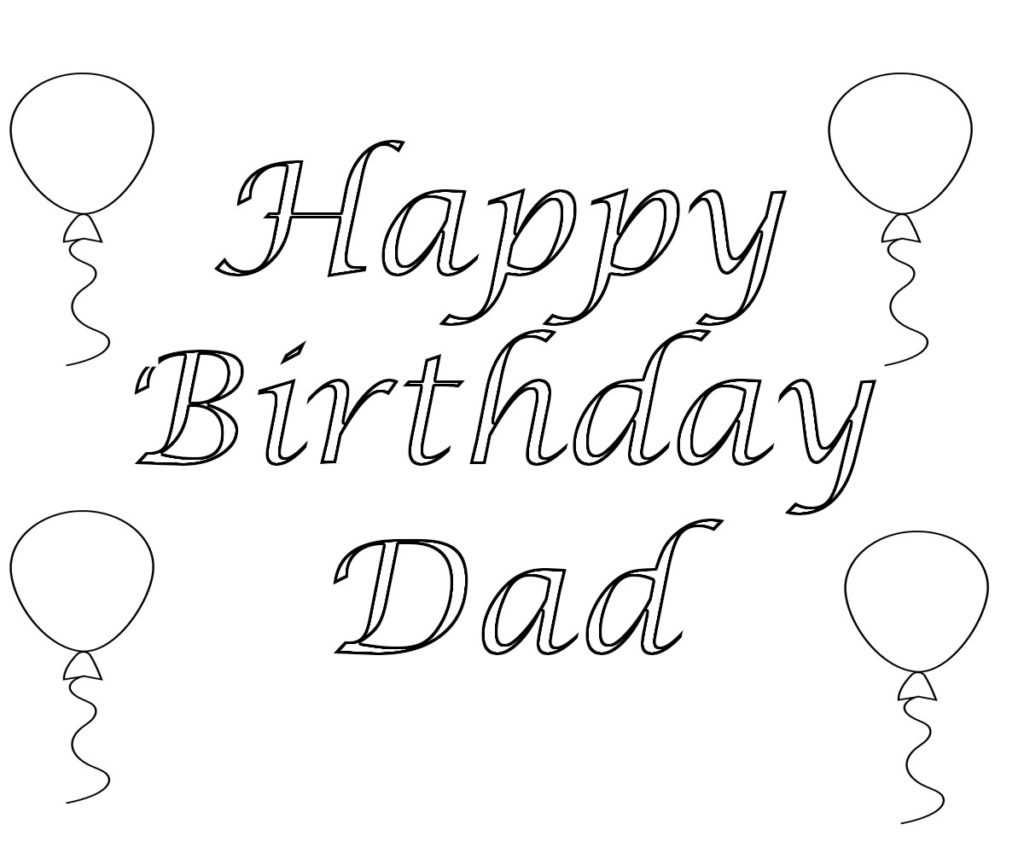 Happy Birthday Daddy Coloring Pages