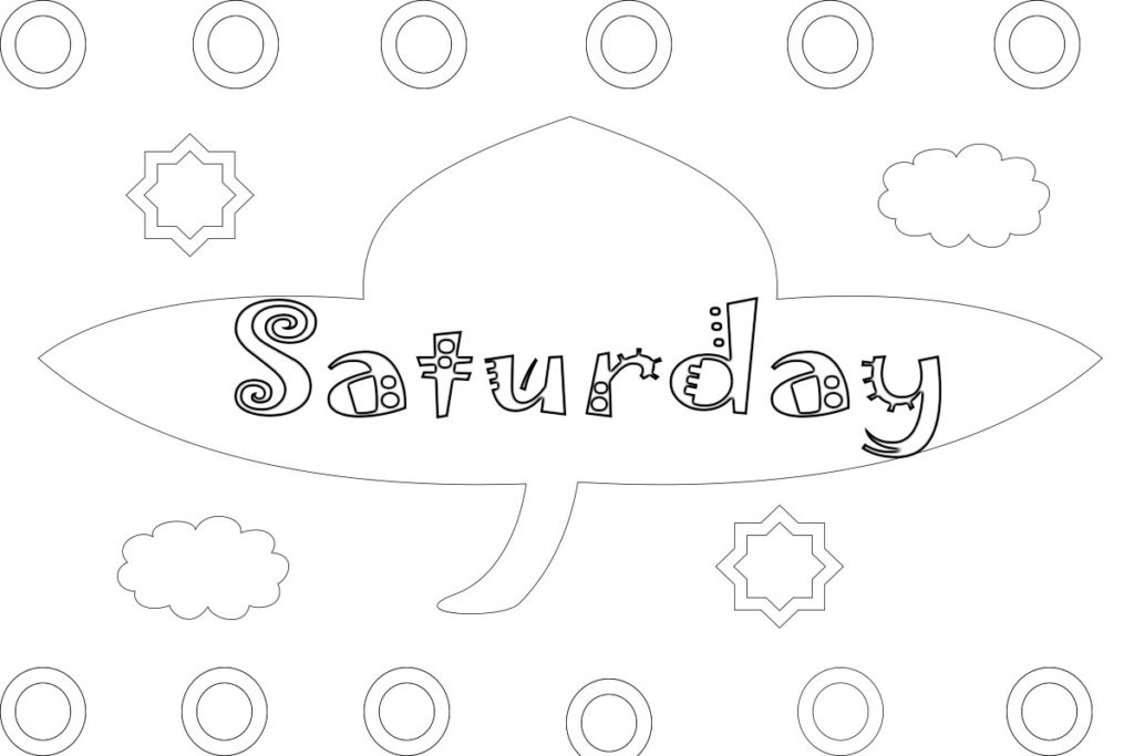 Days Of The Week Coloring Pages Saturday
