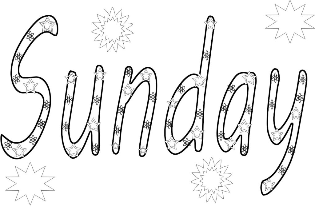Days Of The Week Coloring Pages Sunday