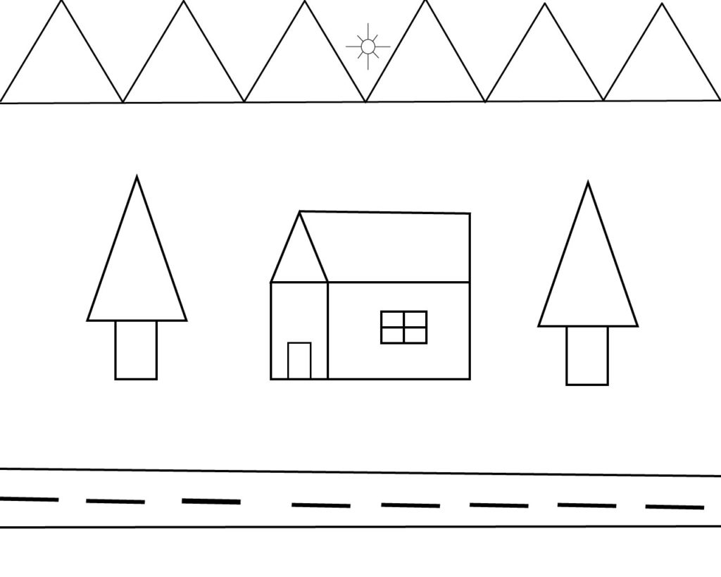 House With Shapes Coloring Pages