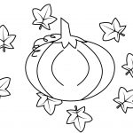 Pumpkin and Maple Leaves Coloring Pages