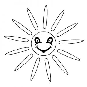 Smiling cartoon sun coloring pages