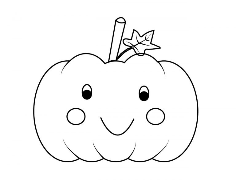 Smiling face Pumpkin Coloring Pages – Free Coloring Pages for Kids