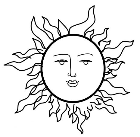 Sun with rays coloring pages – Free Coloring Pages for Kids