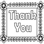 Thank You in flowers and leaves Coloring Pages