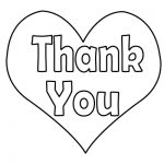 Thank You in heart Coloring Pages