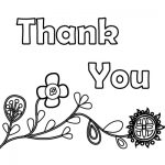 Thank You with flowers vine Coloring Pages