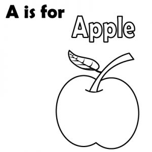A is for Apple coloring pages