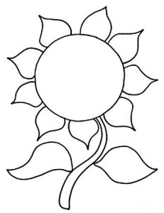 Easy Sunflower coloring pages