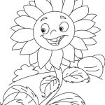 Funny Sunflower coloring pages