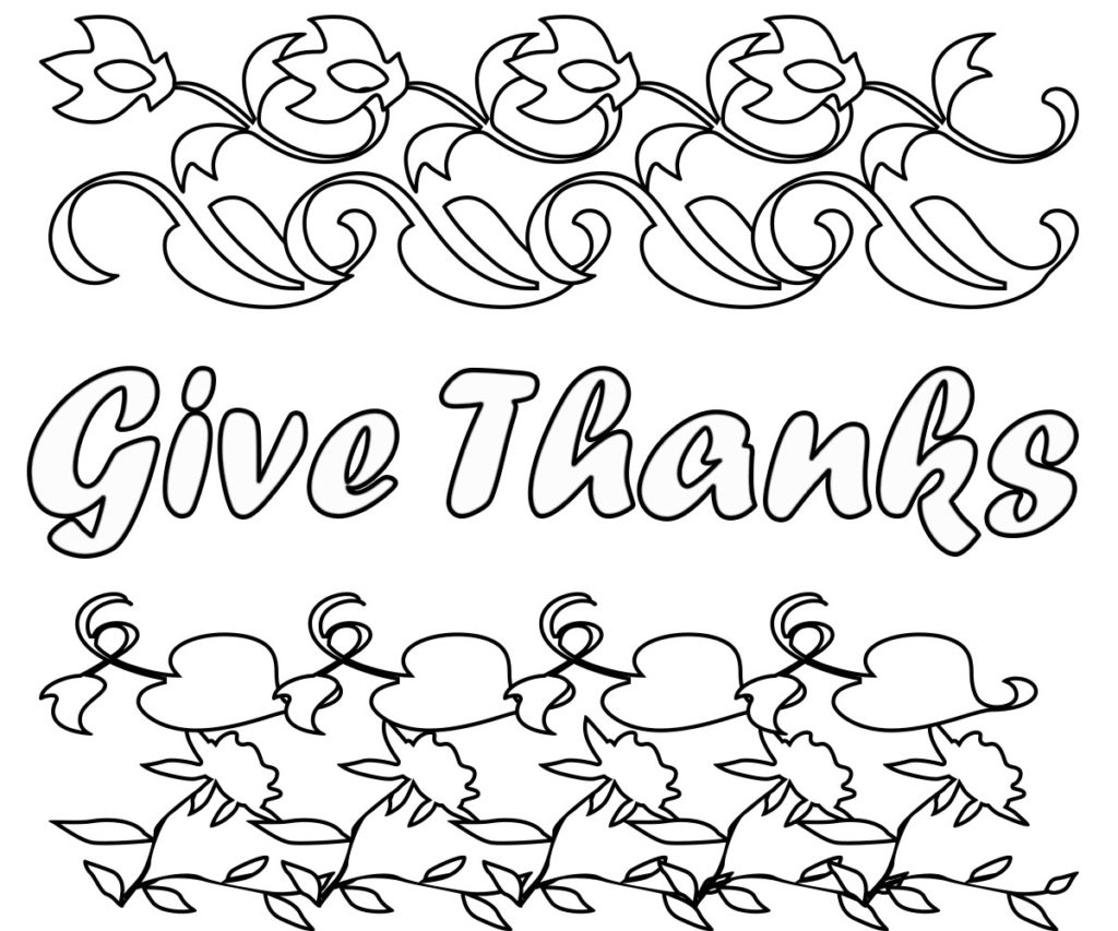 Give Thanks Coloring Page Printable