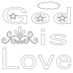 God Is Love Printable Coloring Page
