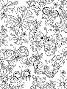 Group of Butterfly Coloring Pages