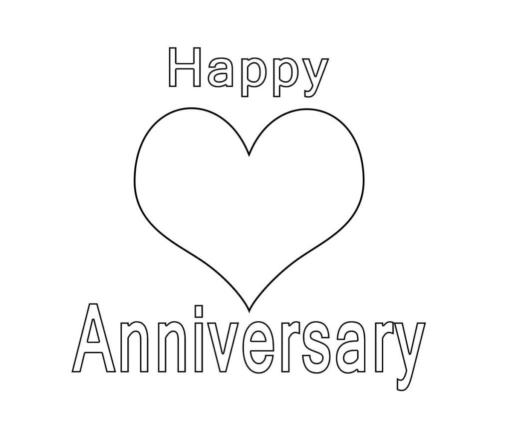 Happy Anniversary Coloring Page