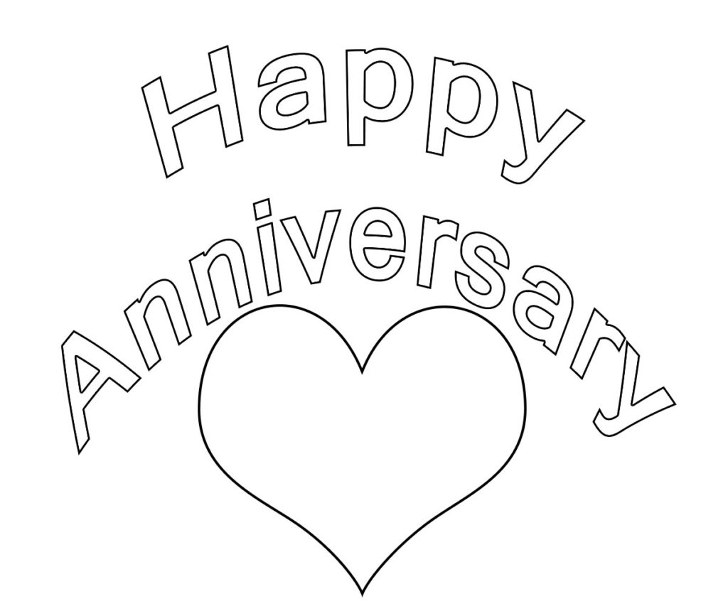 Romantic Happy Anniversary Coloring Pages To Gift Free Coloring Pages 