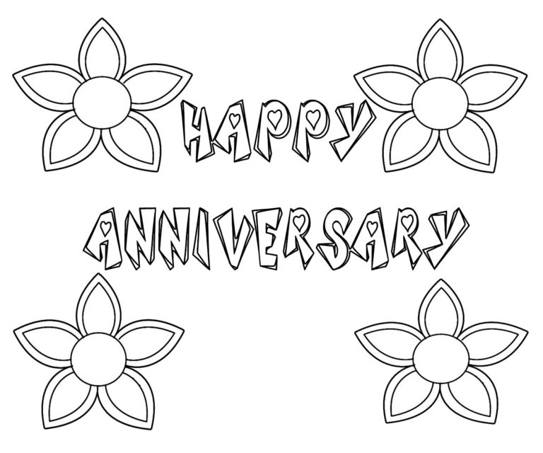 Romantic Happy Anniversary Coloring Pages To Gift Free Coloring Pages For Kids