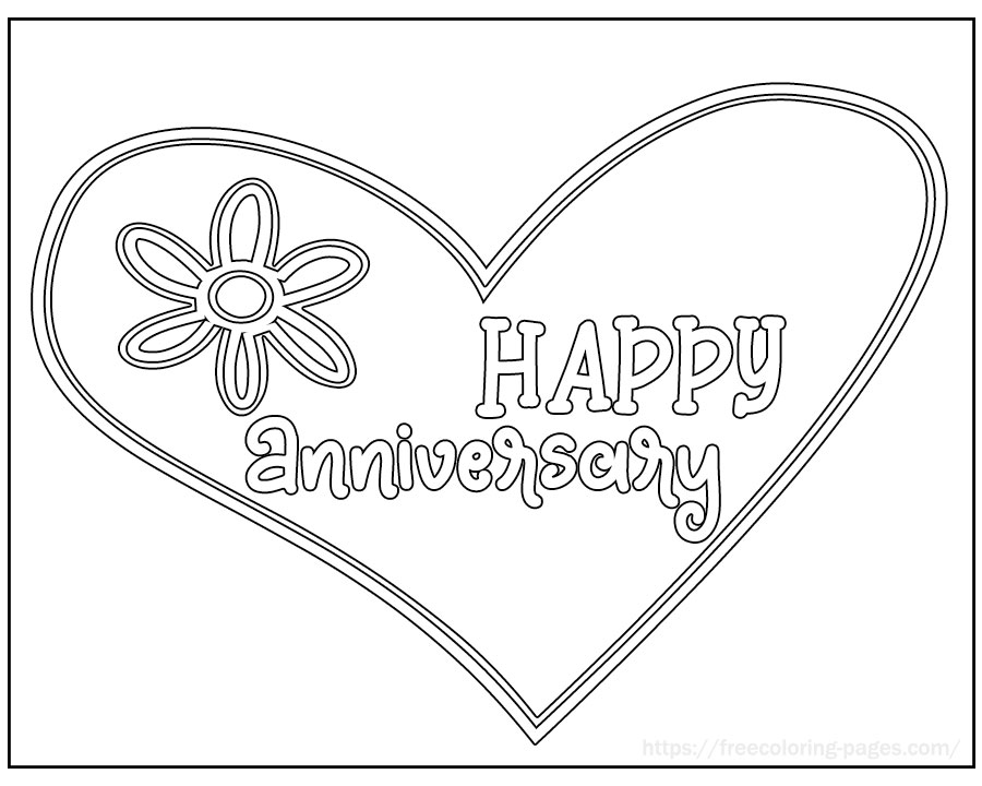 Happy Anniversary Coloring Pages free