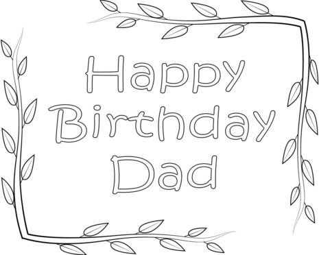 Happy Birthday Daddy Coloring Pages