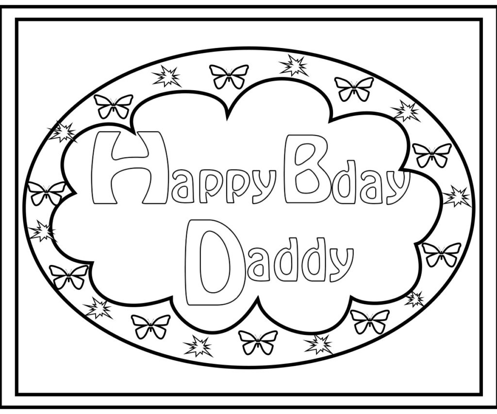 Happy Birthday Daddy Coloring Pages Printable