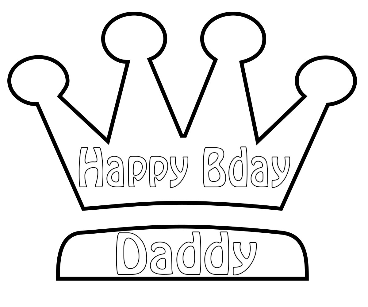Happy Birthday Daddy Colouring Pages.