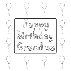Happy Birthday Grandma Coloring Pages