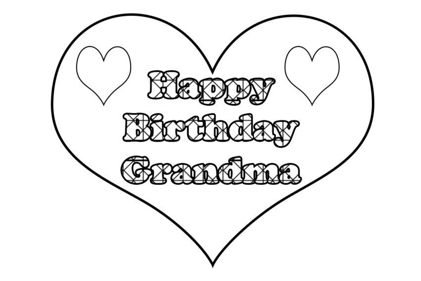 Happy Birthday Grandmother, Grandma, Granny Coloring Pages