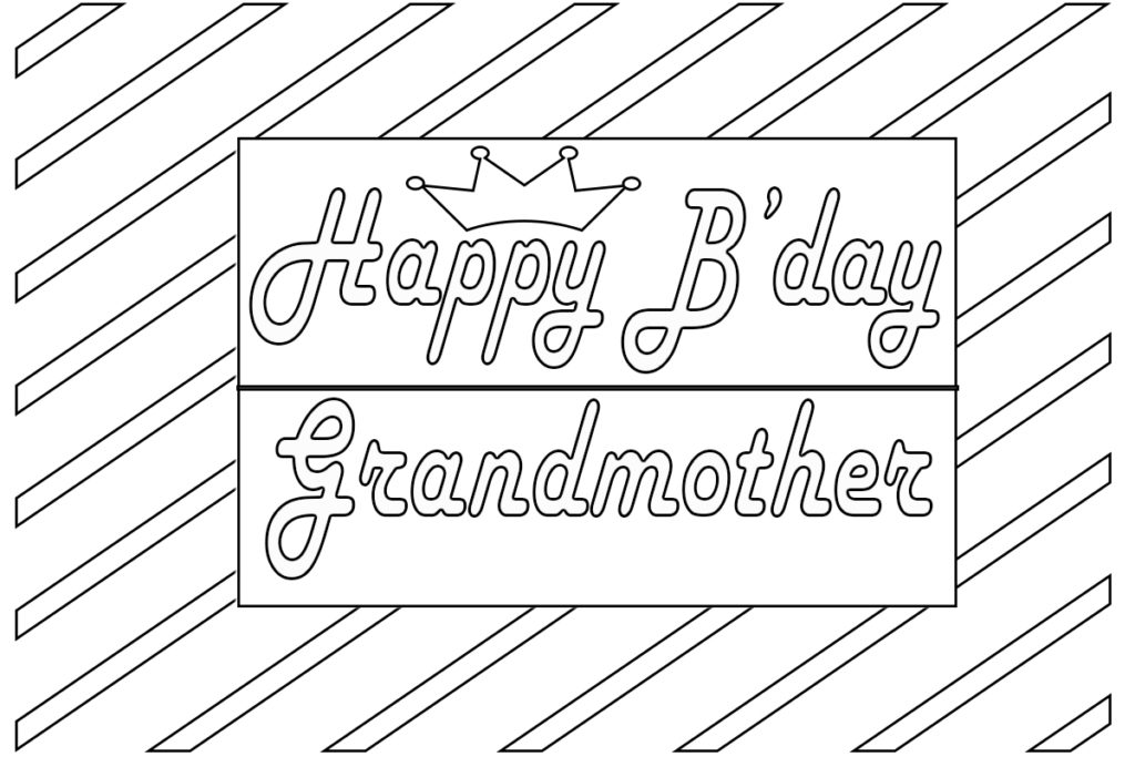 Happy Birthday Grandmother Coloring Pages