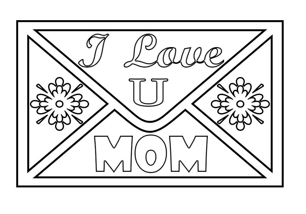I Love U Mom Coloring Pages