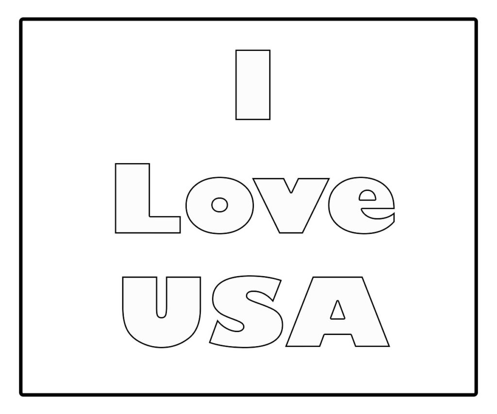 I Love USA Coloring Pages