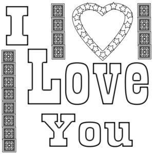 I Love You Coloring Pages For Adult