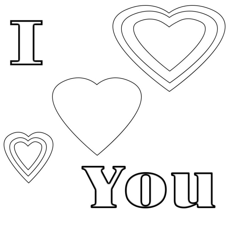 I Love You Coloring Pages to Print – Free Coloring Pages for Kids