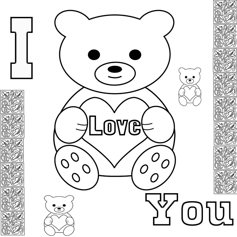 I Love You Coloring Pages Free
