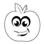 Smiling face apple coloring pages