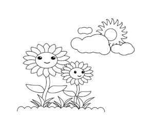 Sunflower Coloring Pages For Preschoolers