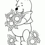 Sunflower and pooh coloring pages