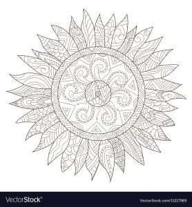 Sunflower art coloring pages