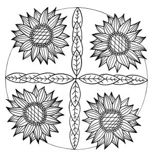 Sunflower drawing coloring pages