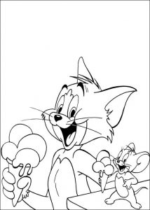 Tom and Jerry Ice cream coloring pages