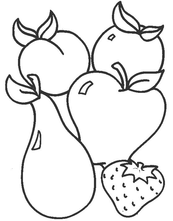Coloring Pages for Preschool Fruits