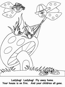 Fire and ladybug coloring page