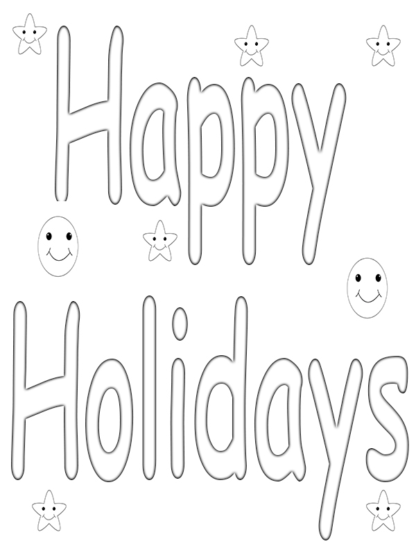 Free Coloring Pages Happy Holidays