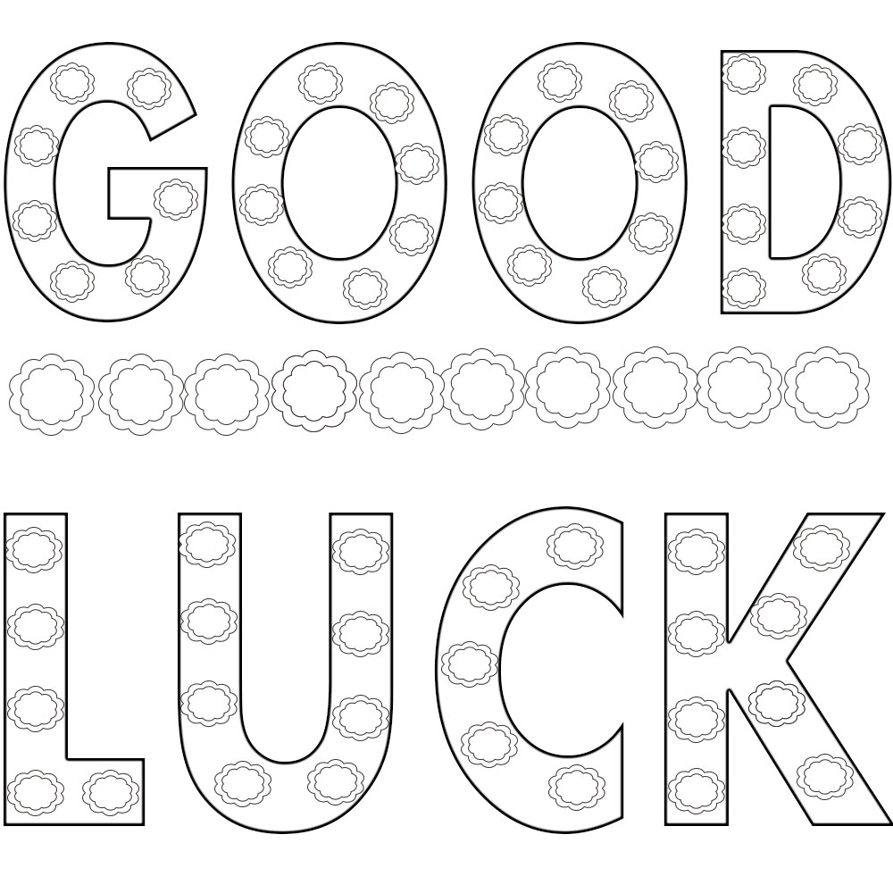 Good Luck Colouring Pages