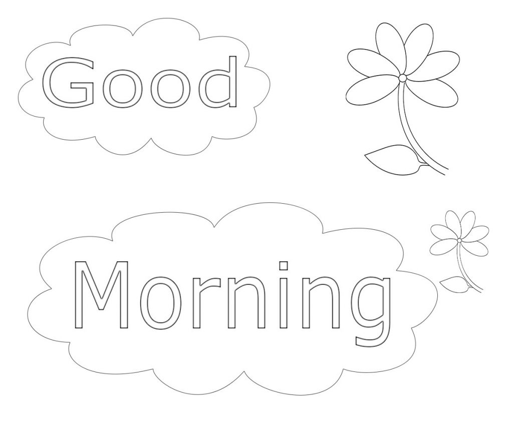Good Morning Coloring Pages Free Download