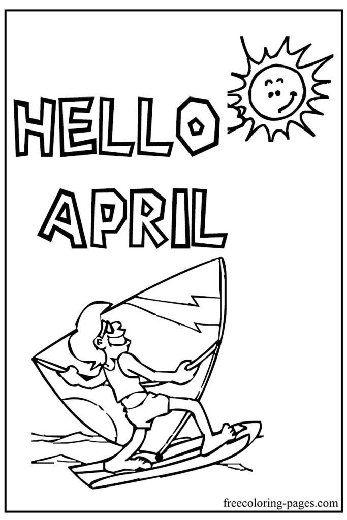 Hello April Coloring Pages