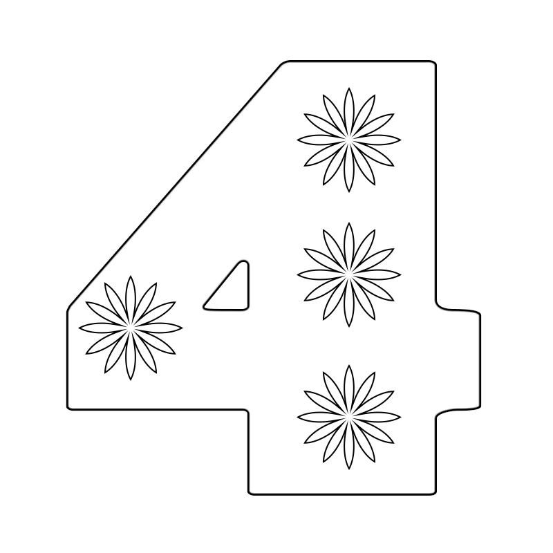 Number 4 Printable Coloring Pages