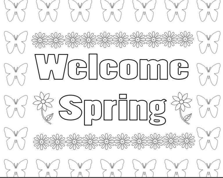 Welcome Spring Coloring Pages Free – Free Coloring Pages for Kids