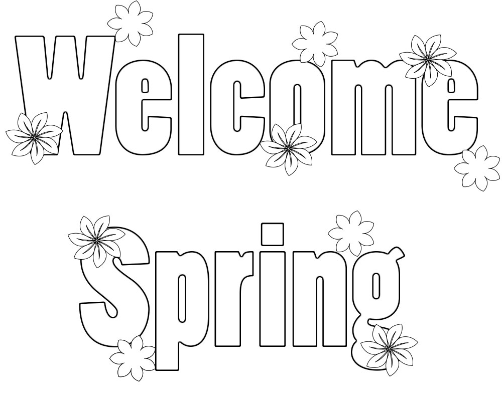 Welcome Spring Coloring Pages Free