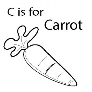 C for carrot coloring pages