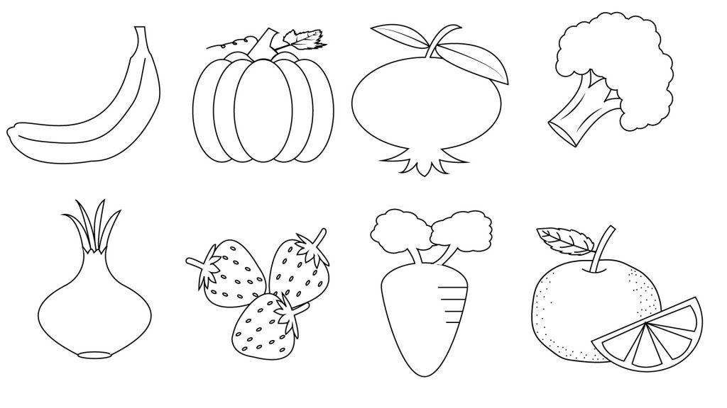 Fruit And Vegetables Coloring Pages For Kids Printable Fruit And 