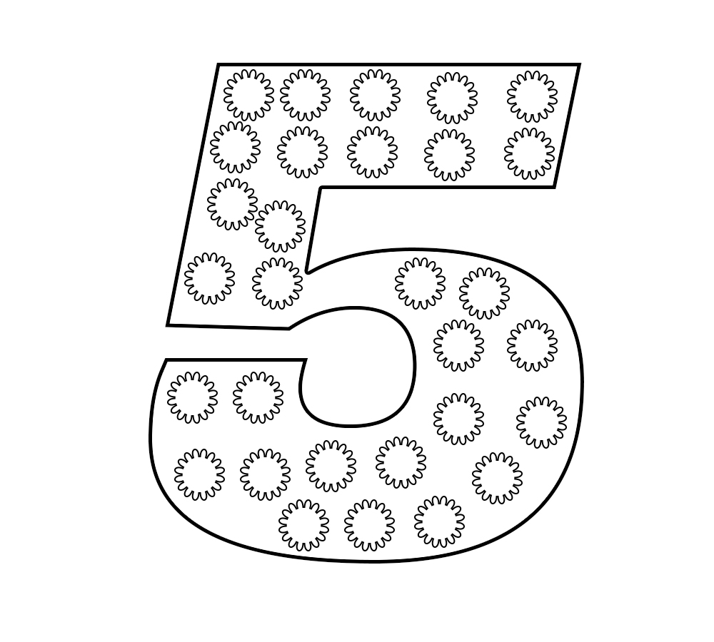 Number 5 Printable Coloring Pages,Toddlers,Preschool